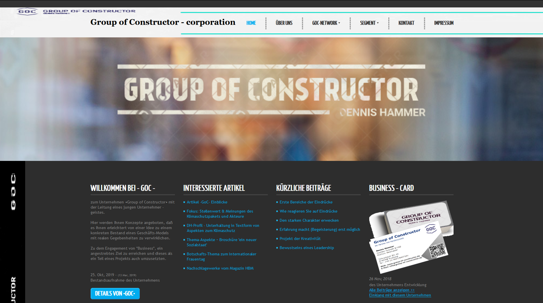 Webpr�senz Homepage aktuell Screenshot